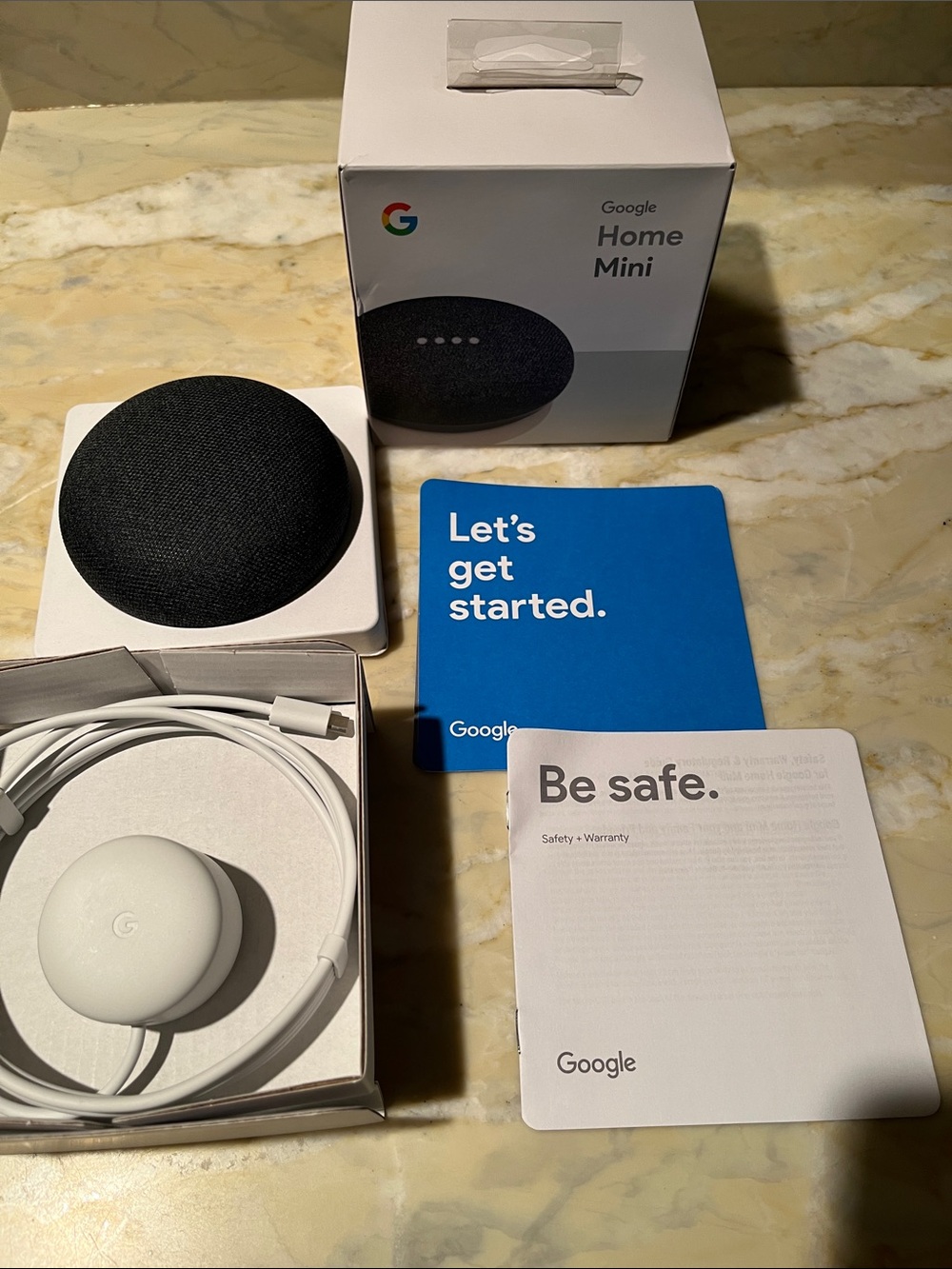 Google Home Mini Smart Speaker with Google Assistant-Charcoal Like New